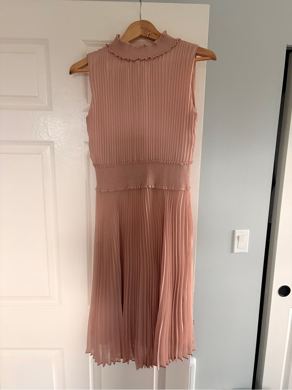 Nanette Lepore Pleated Midi Dress in Dusty Rose